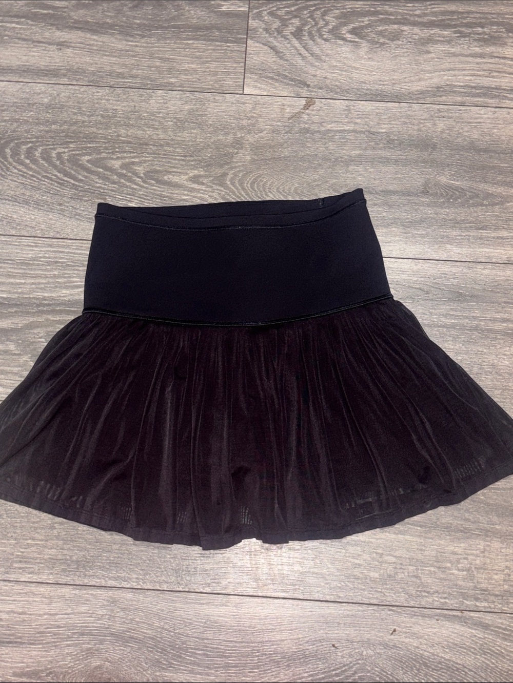 Athleta Black Tulle Skater Skirt with Wide Waistband